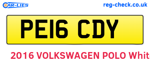PE16CDY are the vehicle registration plates.