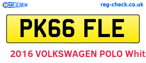 PK66FLE are the vehicle registration plates.