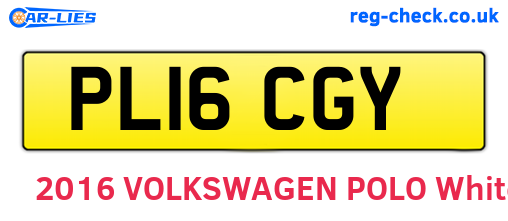 PL16CGY are the vehicle registration plates.