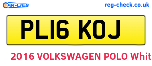 PL16KOJ are the vehicle registration plates.