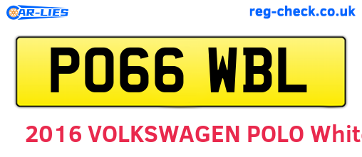 PO66WBL are the vehicle registration plates.