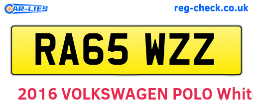 RA65WZZ are the vehicle registration plates.