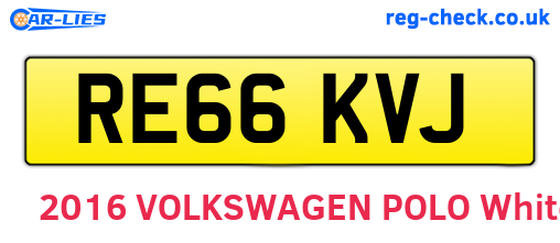 RE66KVJ are the vehicle registration plates.