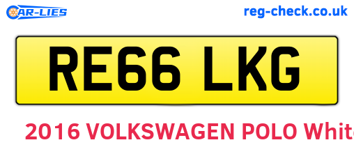 RE66LKG are the vehicle registration plates.