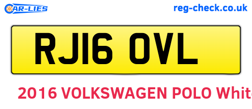 RJ16OVL are the vehicle registration plates.