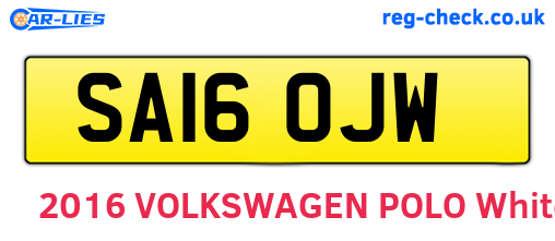 SA16OJW are the vehicle registration plates.