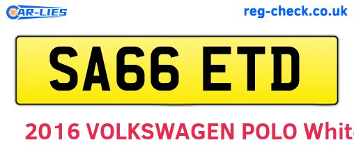 SA66ETD are the vehicle registration plates.