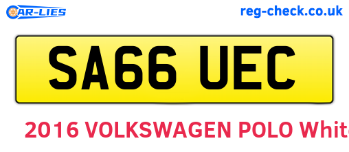 SA66UEC are the vehicle registration plates.