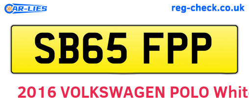 SB65FPP are the vehicle registration plates.