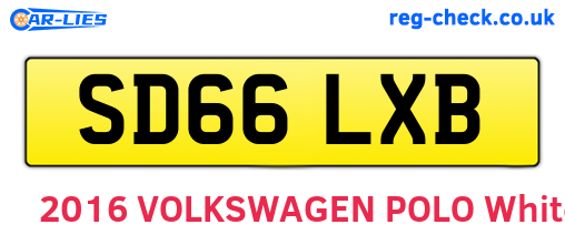 SD66LXB are the vehicle registration plates.
