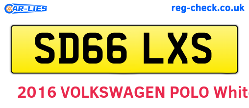 SD66LXS are the vehicle registration plates.
