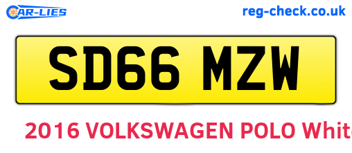 SD66MZW are the vehicle registration plates.
