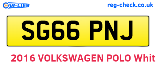SG66PNJ are the vehicle registration plates.
