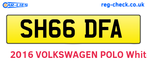 SH66DFA are the vehicle registration plates.