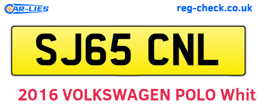 SJ65CNL are the vehicle registration plates.