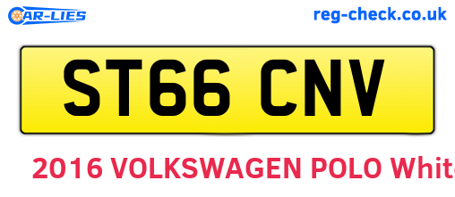 ST66CNV are the vehicle registration plates.