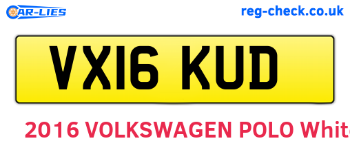 VX16KUD are the vehicle registration plates.