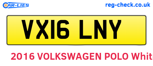 VX16LNY are the vehicle registration plates.