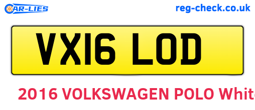 VX16LOD are the vehicle registration plates.
