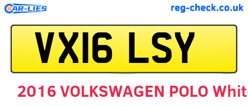 VX16LSY are the vehicle registration plates.