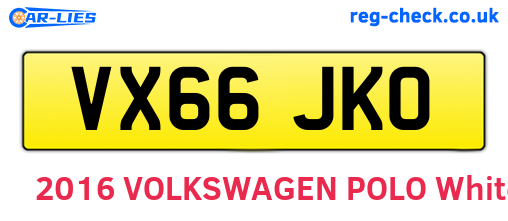 VX66JKO are the vehicle registration plates.