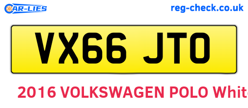 VX66JTO are the vehicle registration plates.