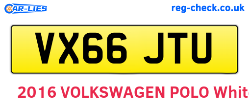 VX66JTU are the vehicle registration plates.