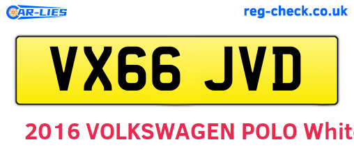VX66JVD are the vehicle registration plates.