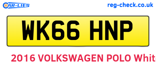 WK66HNP are the vehicle registration plates.