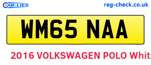 WM65NAA are the vehicle registration plates.