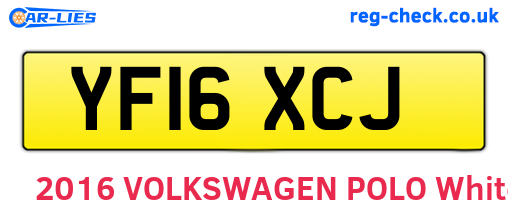 YF16XCJ are the vehicle registration plates.
