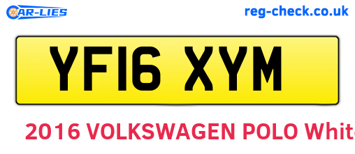 YF16XYM are the vehicle registration plates.