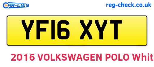 YF16XYT are the vehicle registration plates.