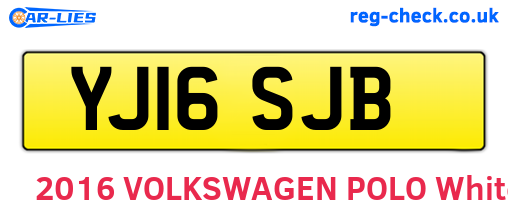 YJ16SJB are the vehicle registration plates.
