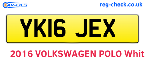 YK16JEX are the vehicle registration plates.