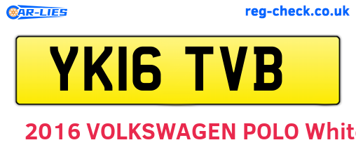 YK16TVB are the vehicle registration plates.