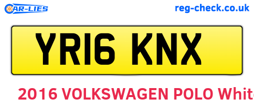 YR16KNX are the vehicle registration plates.