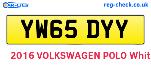 YW65DYY are the vehicle registration plates.