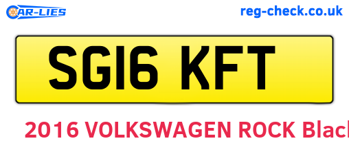SG16KFT are the vehicle registration plates.