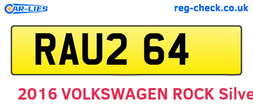 RAU264 are the vehicle registration plates.