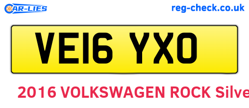 VE16YXO are the vehicle registration plates.