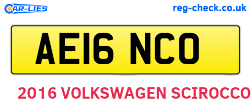 AE16NCO are the vehicle registration plates.