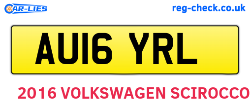AU16YRL are the vehicle registration plates.