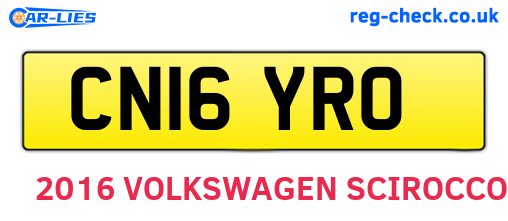 CN16YRO are the vehicle registration plates.