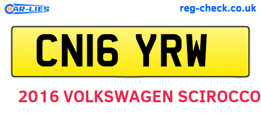 CN16YRW are the vehicle registration plates.