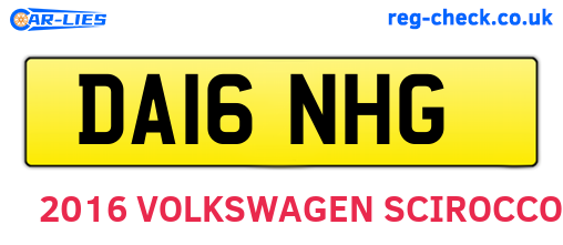 DA16NHG are the vehicle registration plates.