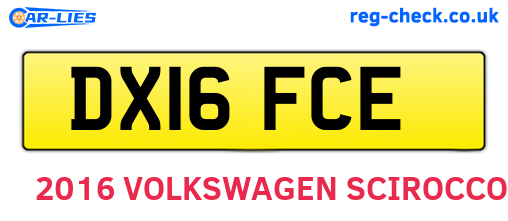 DX16FCE are the vehicle registration plates.