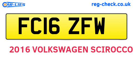 FC16ZFW are the vehicle registration plates.