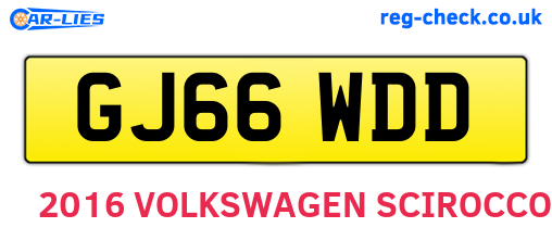 GJ66WDD are the vehicle registration plates.