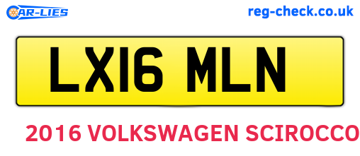 LX16MLN are the vehicle registration plates.